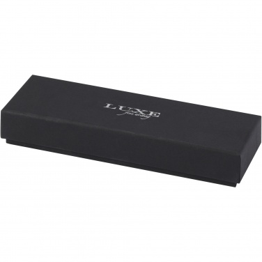 Logotrade reklamprodukter bild: Lucetto presentförpackning med kulspetspenna och rollerballpenna i återvunnen aluminium